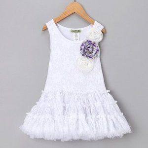 Little Mass Girls White Lace Tutu Easter Dress NWOT 4T